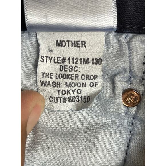 Mother Jeans Womens 24 Blue The Looker Crop The Moon of Tokyo Floral Denim Adult - Picture 10 of 13